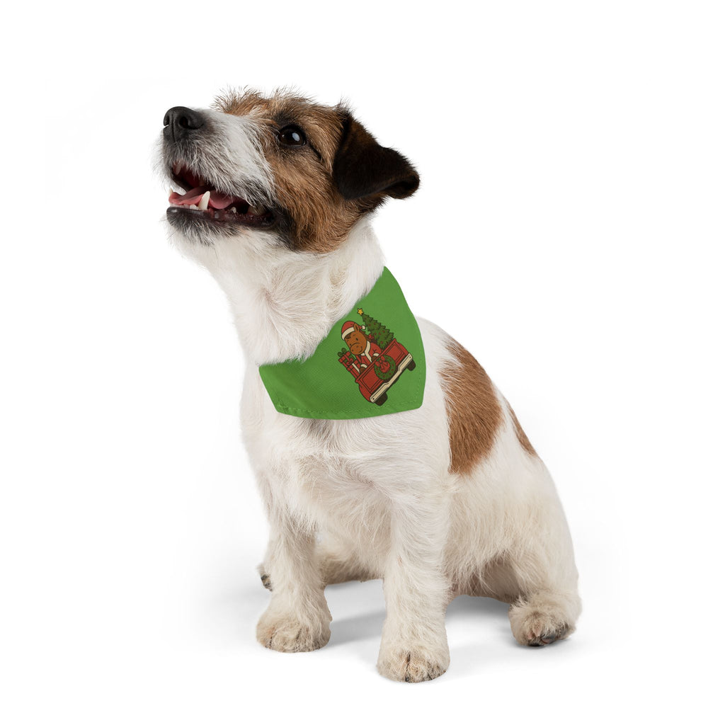 Christmas Truck Dog Bandana Collar — Cute Santa Breezie with Holiday Truck Pet Accessory