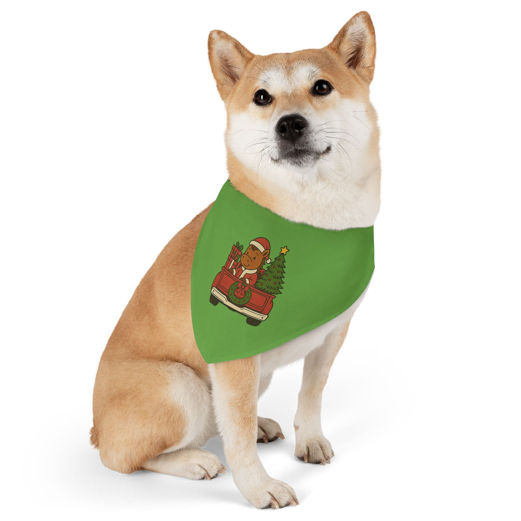 Christmas Truck Dog Bandana Collar — Cute Santa Breezie with Holiday Truck Pet Accessory