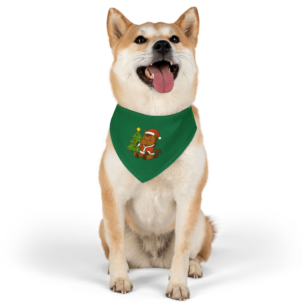 Christmas Dog Bandana Collar — Cute Santa Breezie with Tree Holiday Pet Scarf