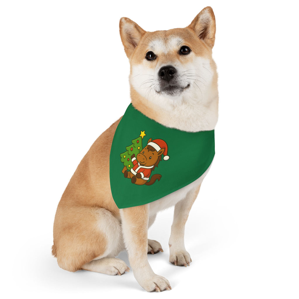 Christmas Dog Bandana Collar — Cute Santa Breezie with Tree Holiday Pet Scarf