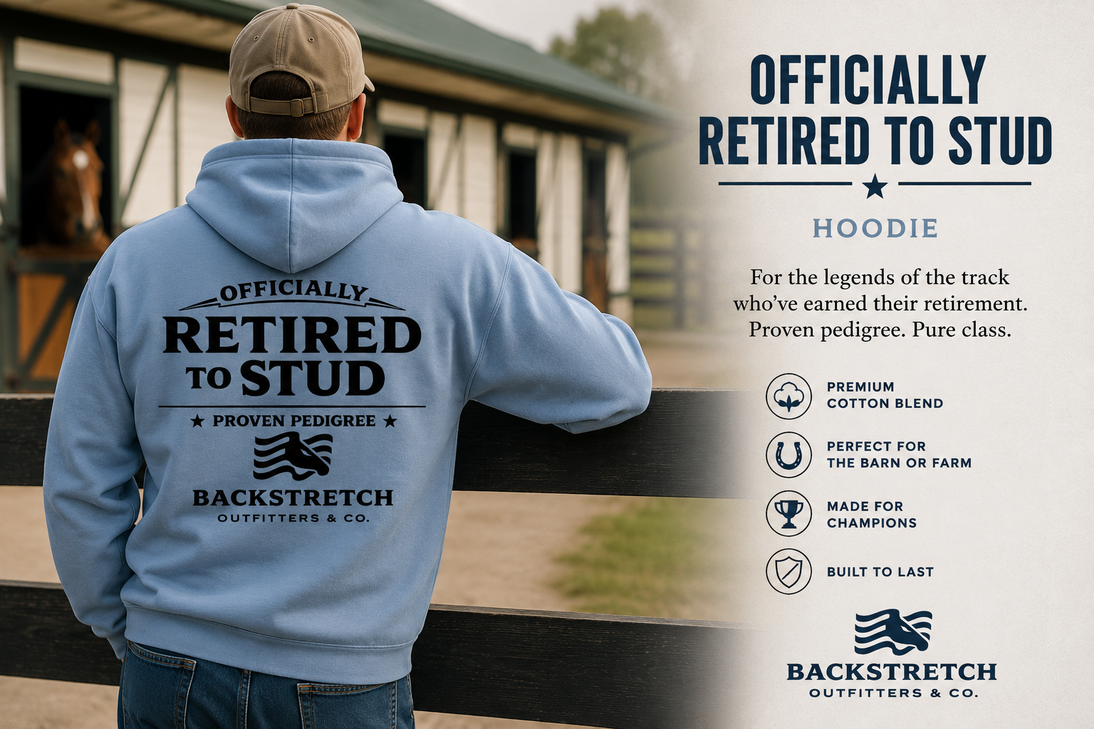BSCO Officially Retired to Stud Proven Pedigree DKW Hooded Sweatshirt