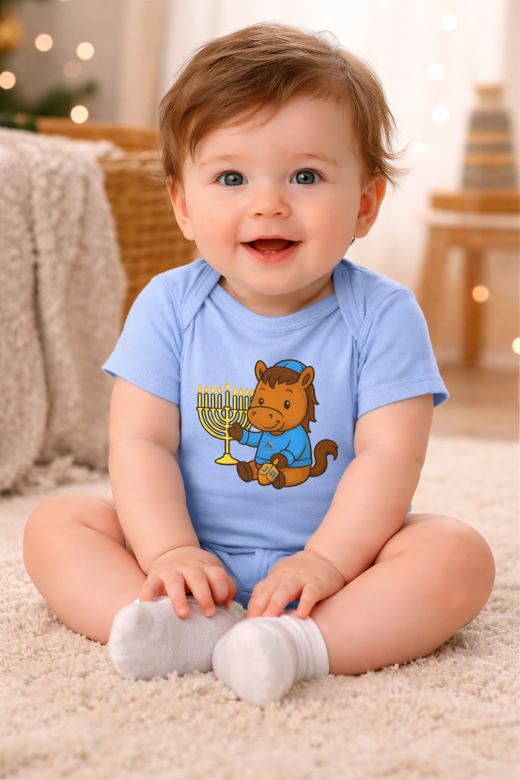 BSCO -  Baby Breezie Menorah Rabbit Skins Infant Jersey Onesie