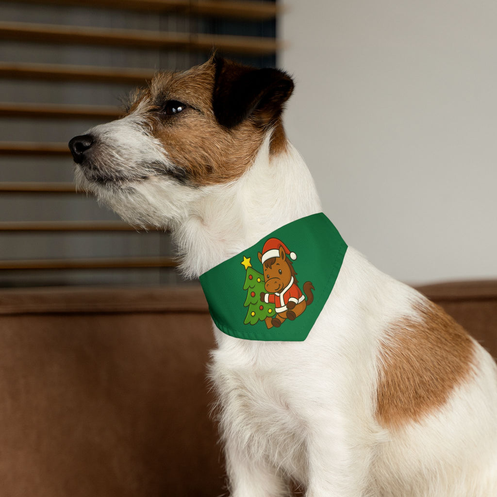 Christmas Dog Bandana Collar — Cute Santa Breezie with Tree Holiday Pet Scarf