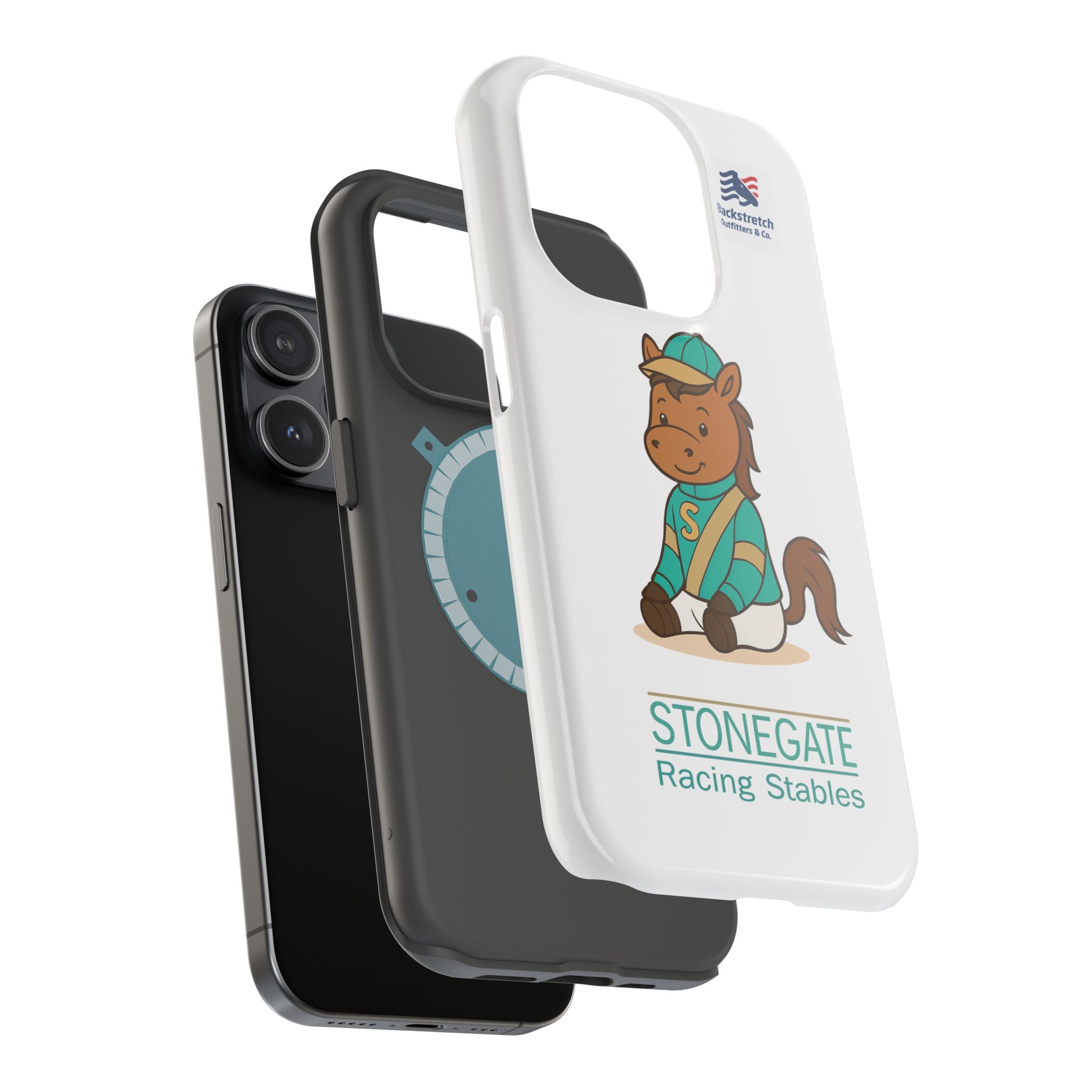 BSCO- Breezie Custom Jockey Silks Phone Case- Stonegate Racing Stables Magnetic Impact-Resistant Phone Case — Cute Jockey Horse Design