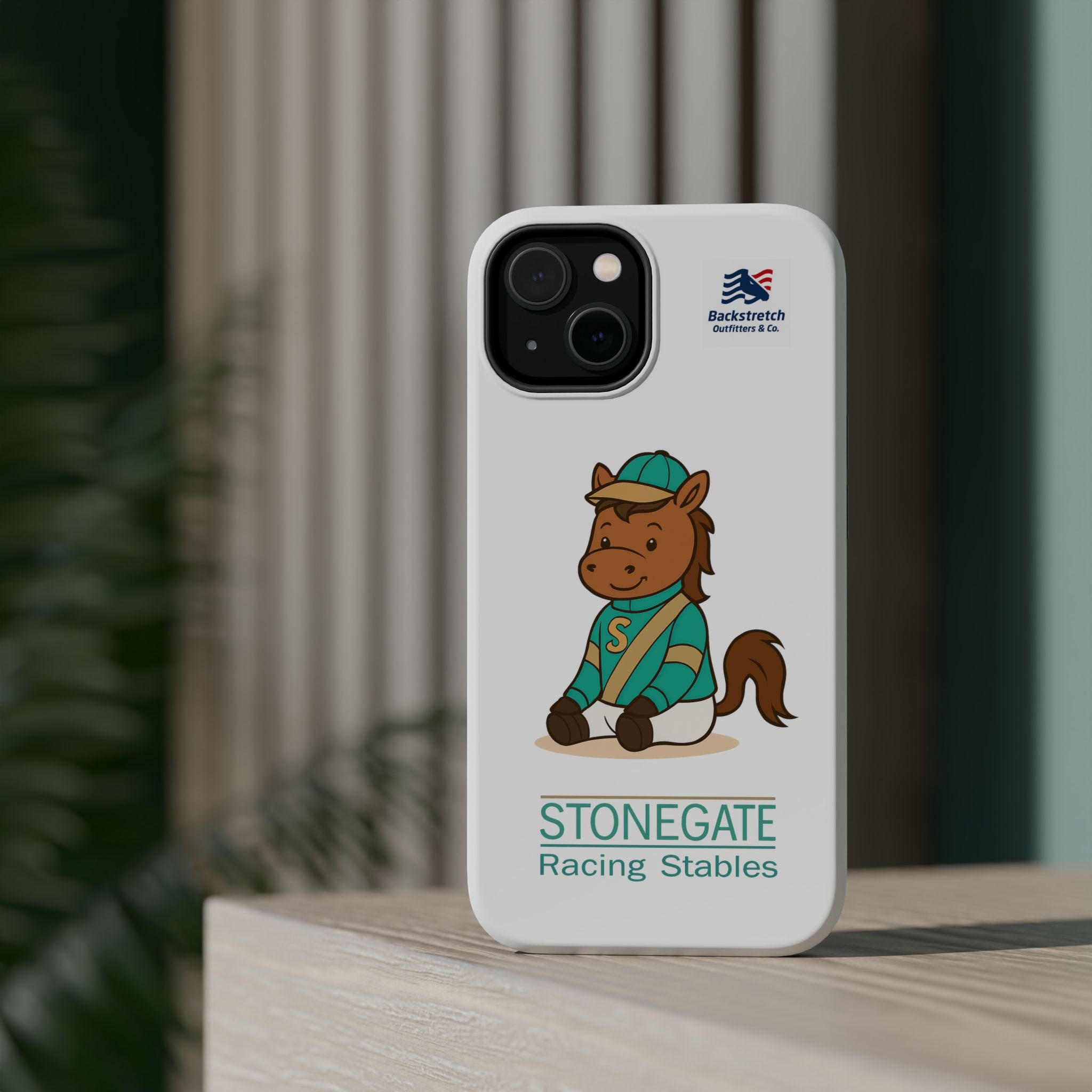 BSCO- Breezie Custom Jockey Silks Phone Case- Stonegate Racing Stables Magnetic Impact-Resistant Phone Case — Cute Jockey Horse Design
