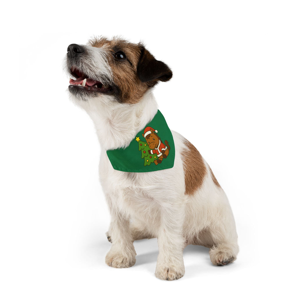 Christmas Dog Bandana Collar — Cute Santa Breezie with Tree Holiday Pet Scarf