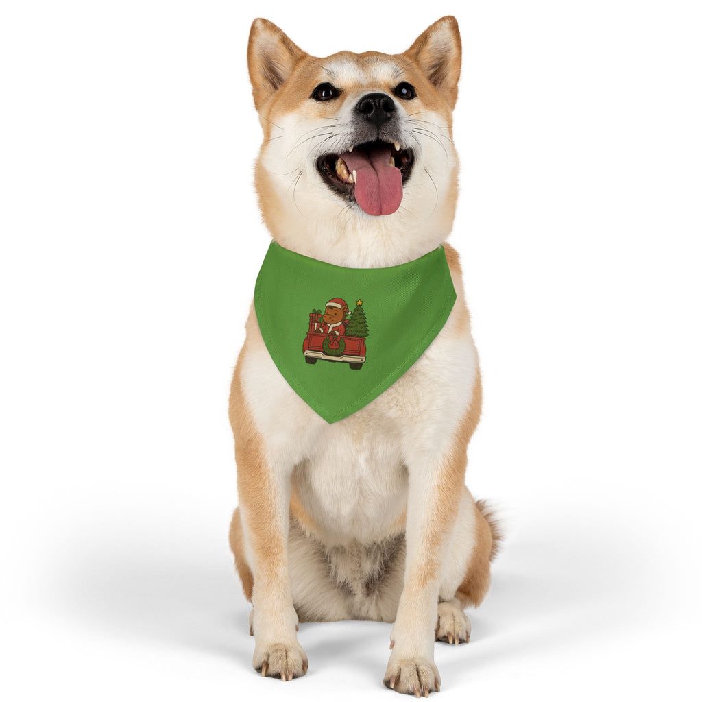 Christmas Truck Dog Bandana Collar — Cute Santa Breezie with Holiday Truck Pet Accessory
