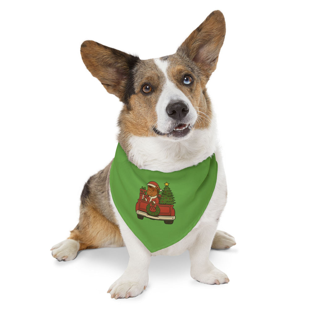 Christmas Truck Dog Bandana Collar — Cute Santa Breezie with Holiday Truck Pet Accessory