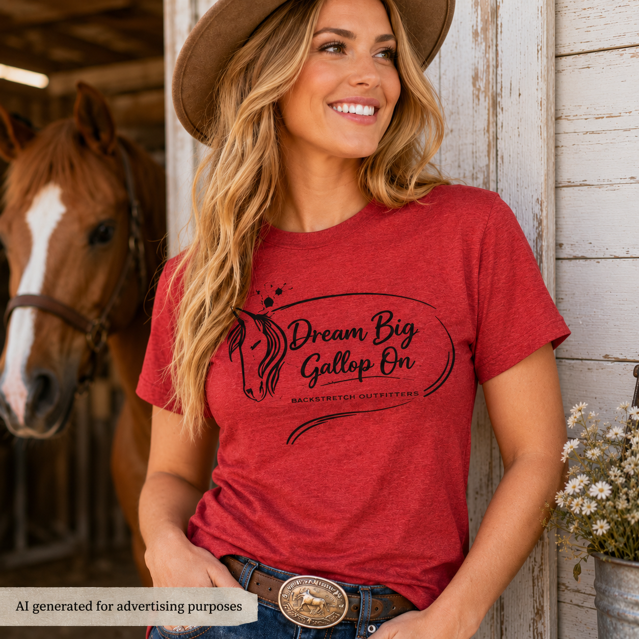 Dream Big Gallop On Shirt, Inspirational Horse Racing Tee, Equestrian Gift for Women, Horse Lover Shirt, Backstretch Outfitters Co Tee