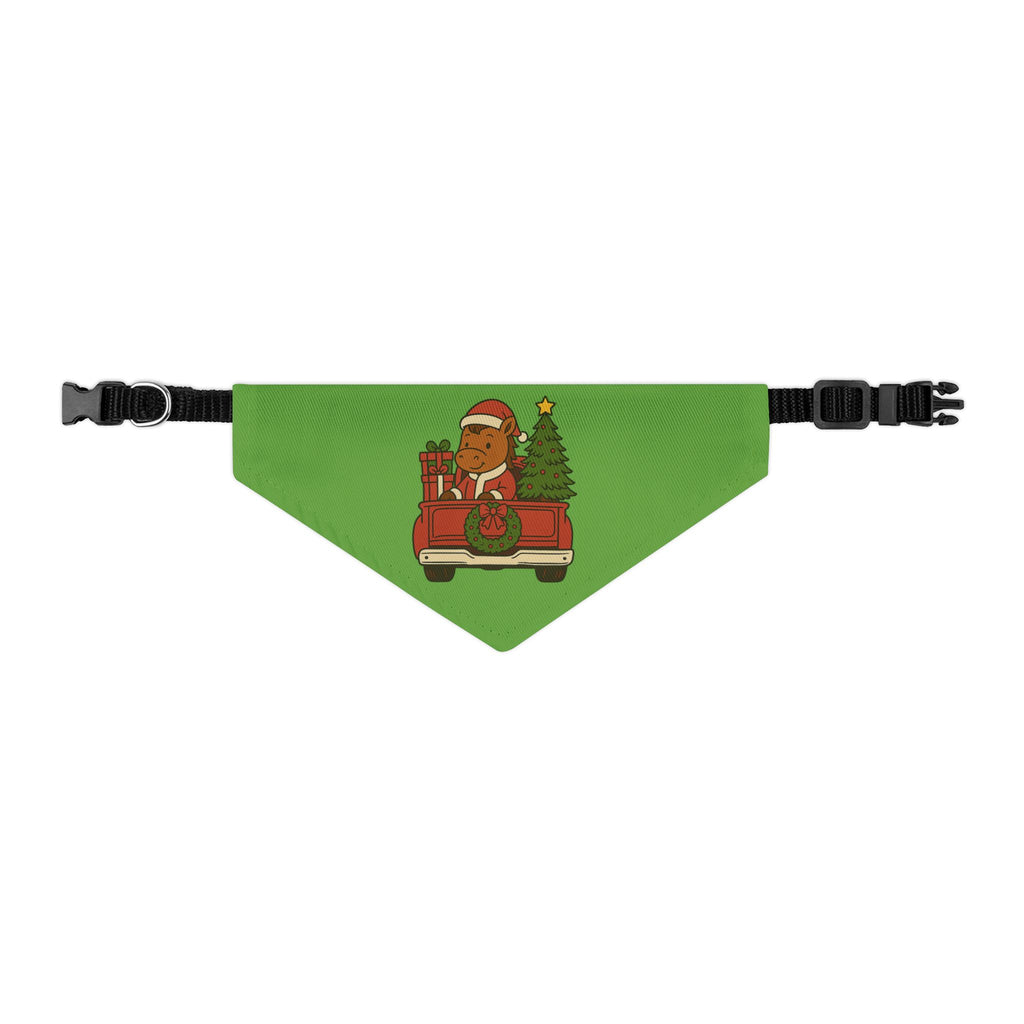 Christmas Truck Dog Bandana Collar — Cute Santa Breezie with Holiday Truck Pet Accessory