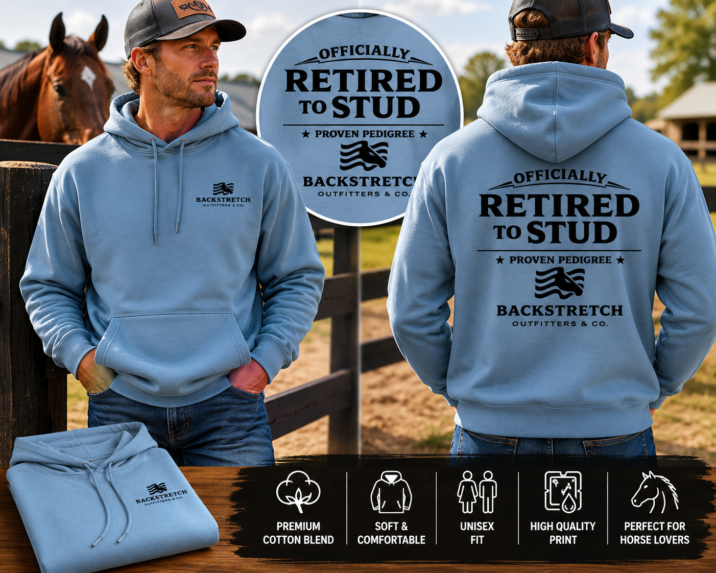 BSCO Officially Retired to Stud Proven Pedigree Hooded Sweatshirt