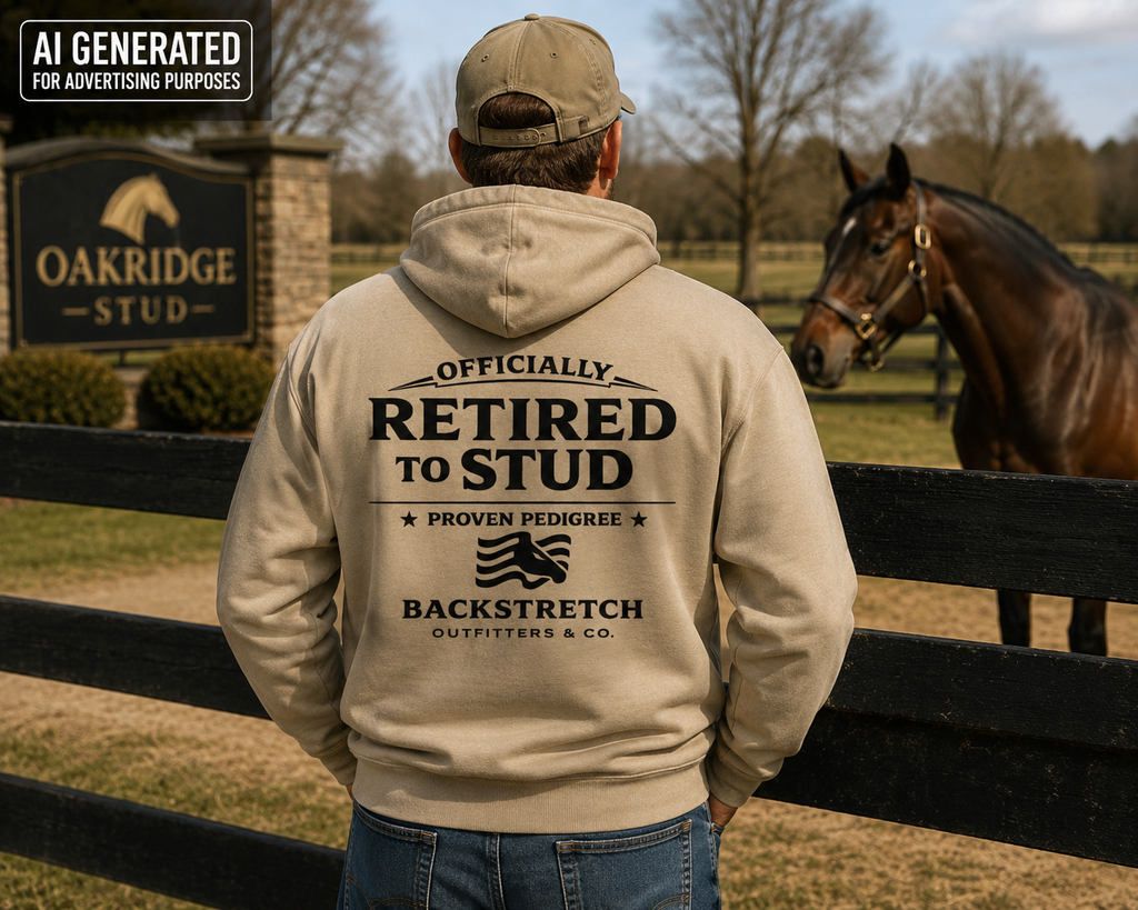 Retired To Stud Hoodie, Funny Retirement Hoodie, Horse Lover Gift, Equestrian Hoodie, Horse Racing Gift, Ranch Life Sweatshirt, Retirement