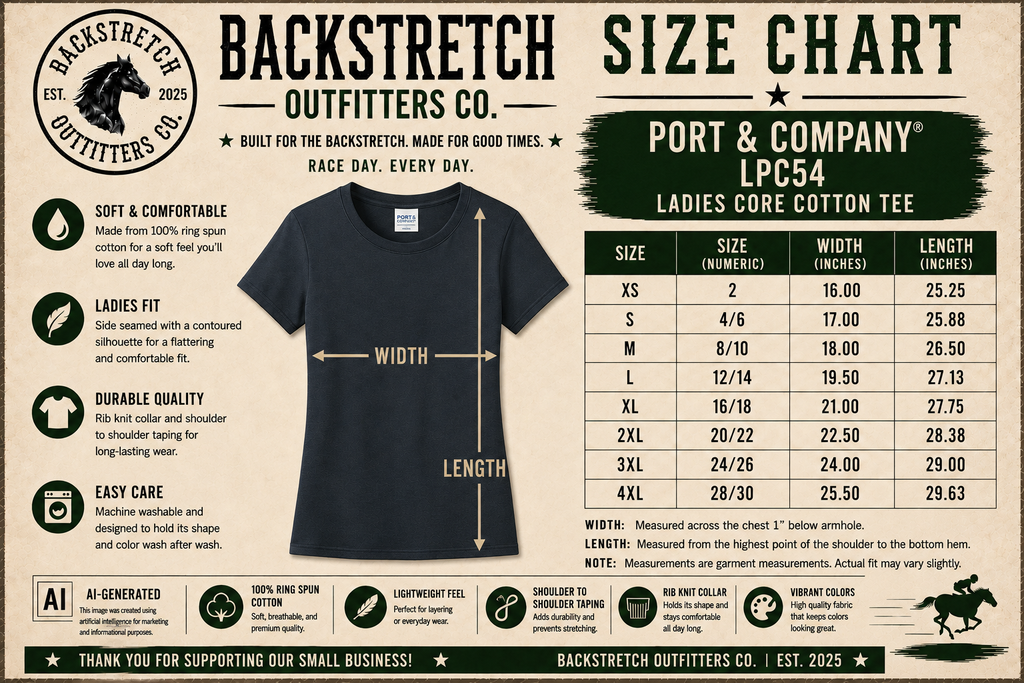 Horse Racing T-Shirt, Thoroughbred Graphic Tee, Equestrian Shirt, Jockey Racing Apparel, Horse Lover Gift, Backstretch Outfitters Co.