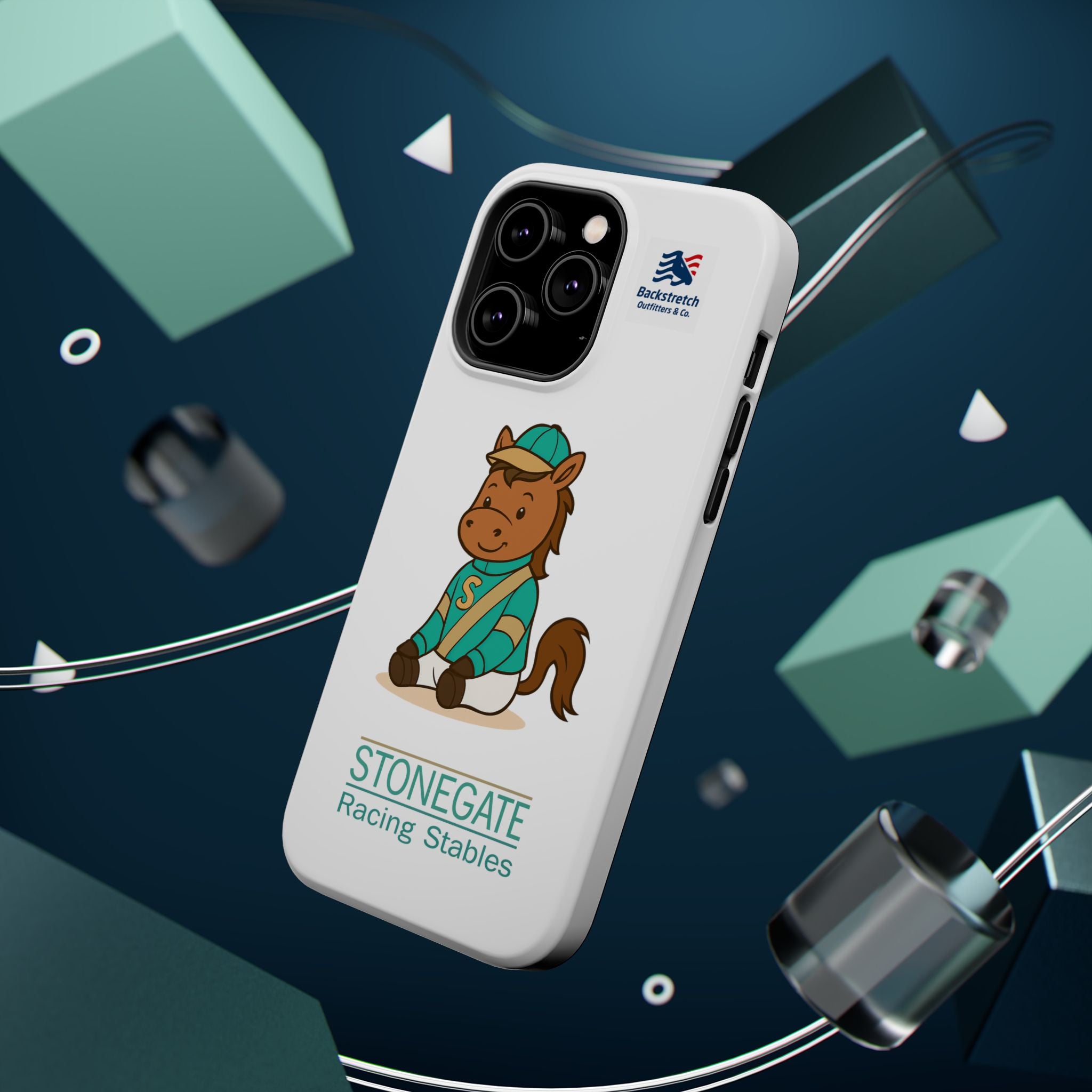 BSCO- Breezie Custom Jockey Silks Phone Case- Stonegate Racing Stables Magnetic Impact-Resistant Phone Case — Cute Jockey Horse Design