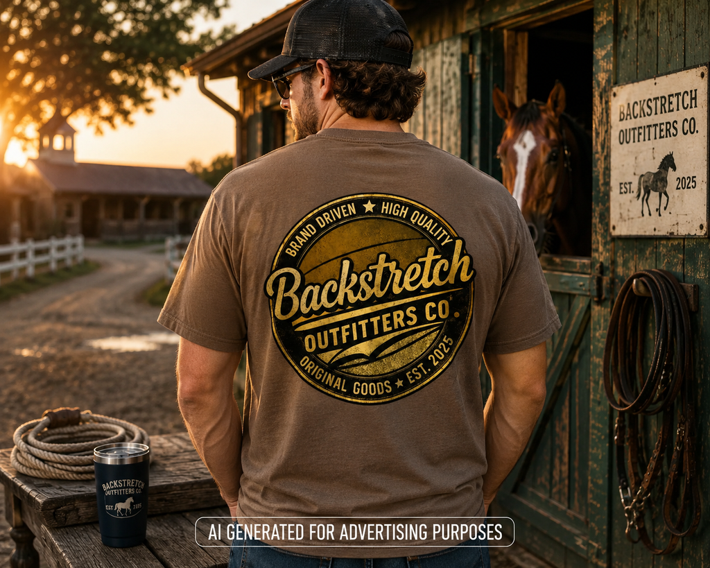 Backstretch Outfitters Shirt, Vintage Horse Racing T-Shirt, Equestrian Graphic Tee, Thoroughbred Racing Apparel, Horse Lover Gift