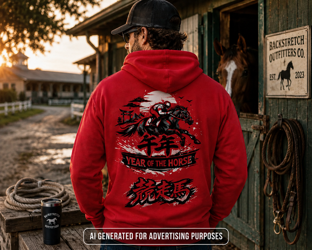 Year of the Horse Streetwear Hoodie | Japanese Horse Graphic Hoodie | Anime Horse Sweatshirt | Y2K Equestrian Fashion