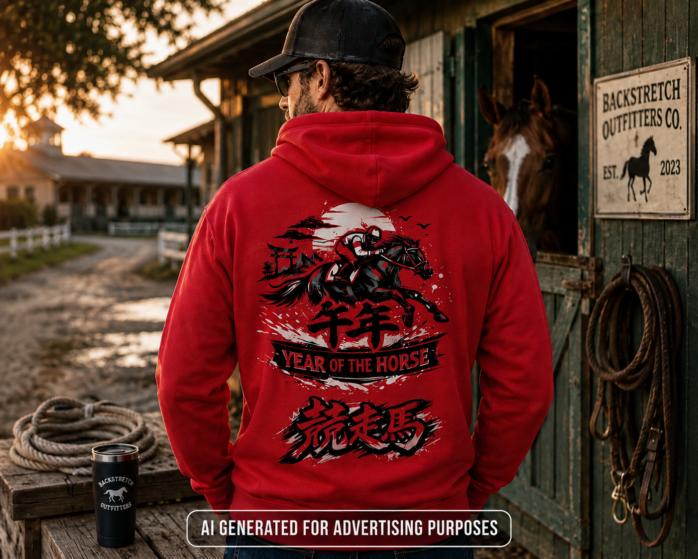 Year of the Horse Streetwear Hoodie | Japanese Horse Graphic Hoodie | Anime Horse Sweatshirt | Y2K Equestrian Fashion