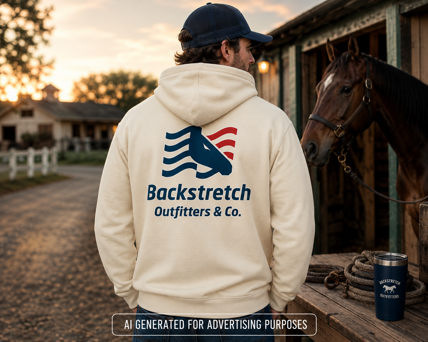 Backstretch Outfitters Hoodie, Horse Racing Hoodie, Equestrian Sweatshirt, Thoroughbred Racing Apparel, Horse Lover Gift
