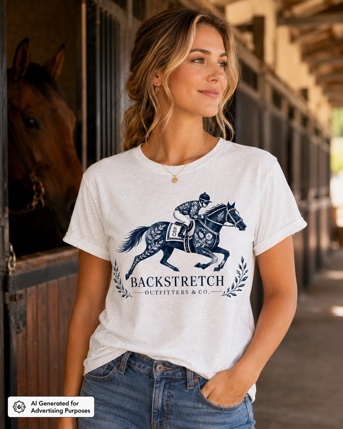 Horse Racing T-Shirt, Thoroughbred Graphic Tee, Equestrian Shirt, Jockey Racing Apparel, Horse Lover Gift, Backstretch Outfitters Co.