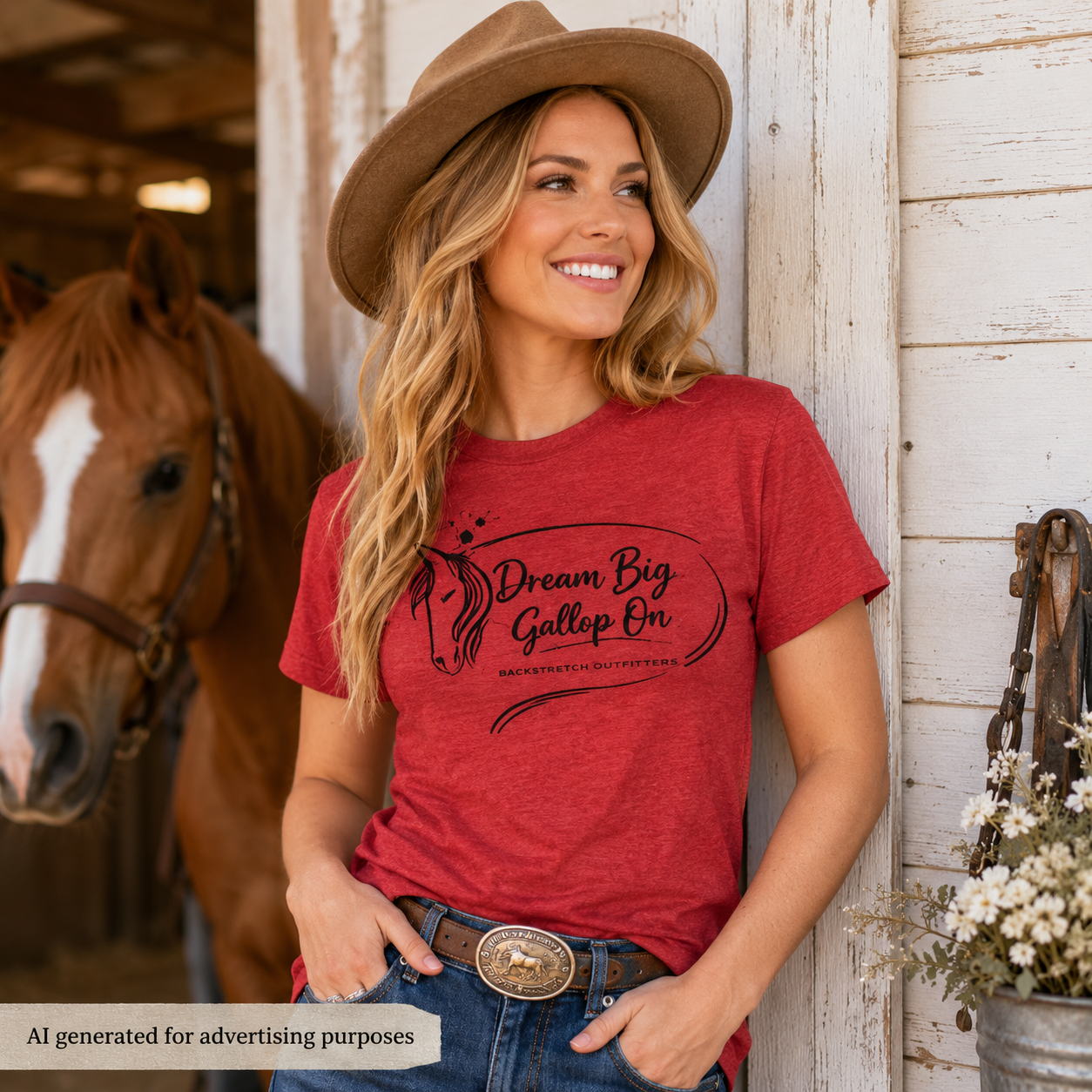 Dream Big Gallop On Shirt, Inspirational Horse Racing Tee, Equestrian Gift for Women, Horse Lover Shirt, Backstretch Outfitters Co Tee
