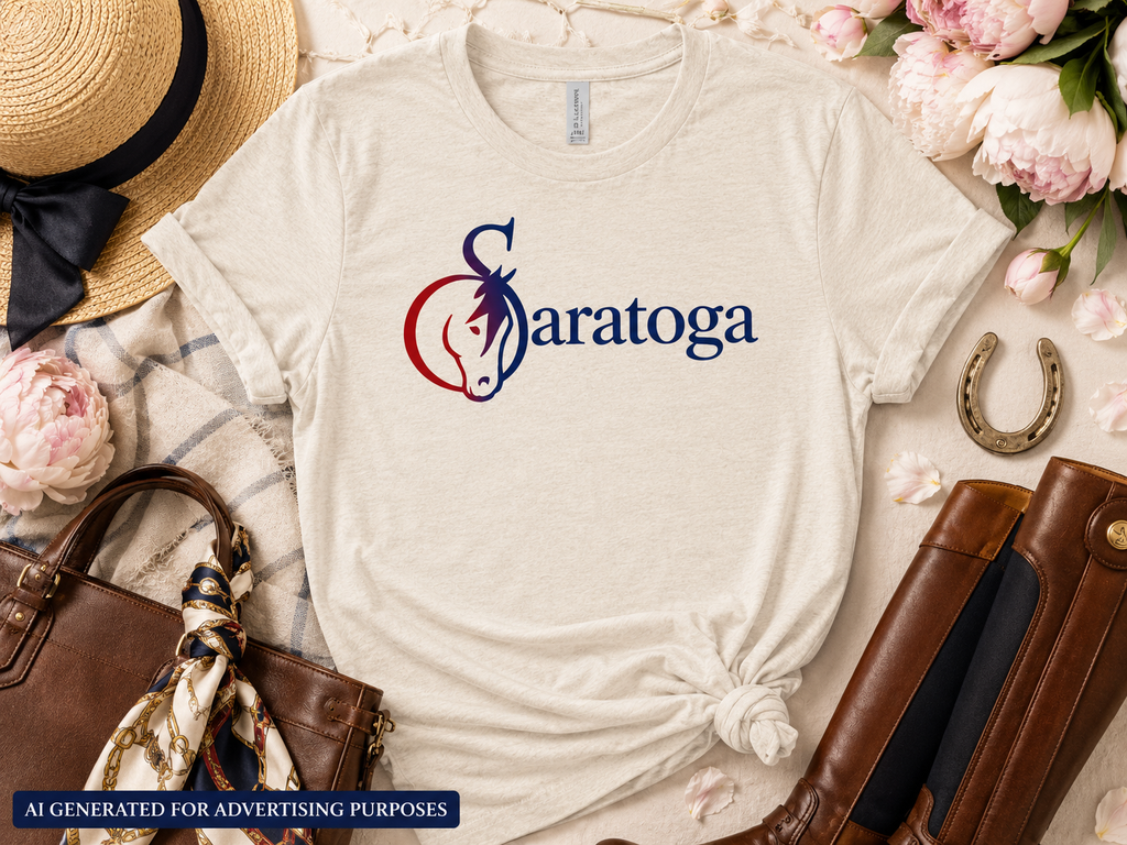 Saratoga Horse Racing Shirt, Women’s Equestrian Graphic Tee, Saratoga Springs Race Day Shirt, Horse Lover Gift