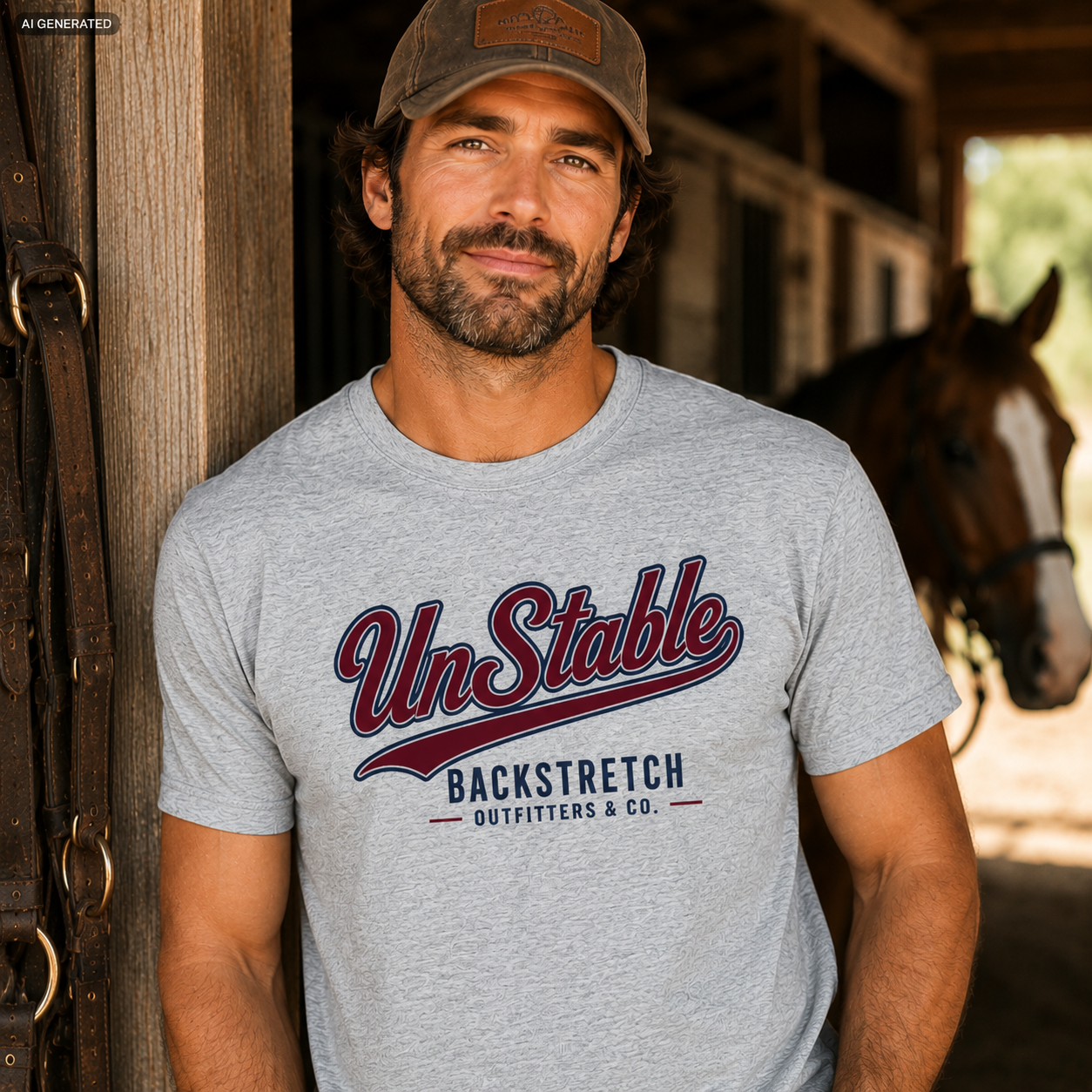 UnStable Shirt, Funny Horse Racing T Shirt, Backstretch Outfitters Co Tee, Race Day Shirt, Equestrian Gift, Racing Tee
