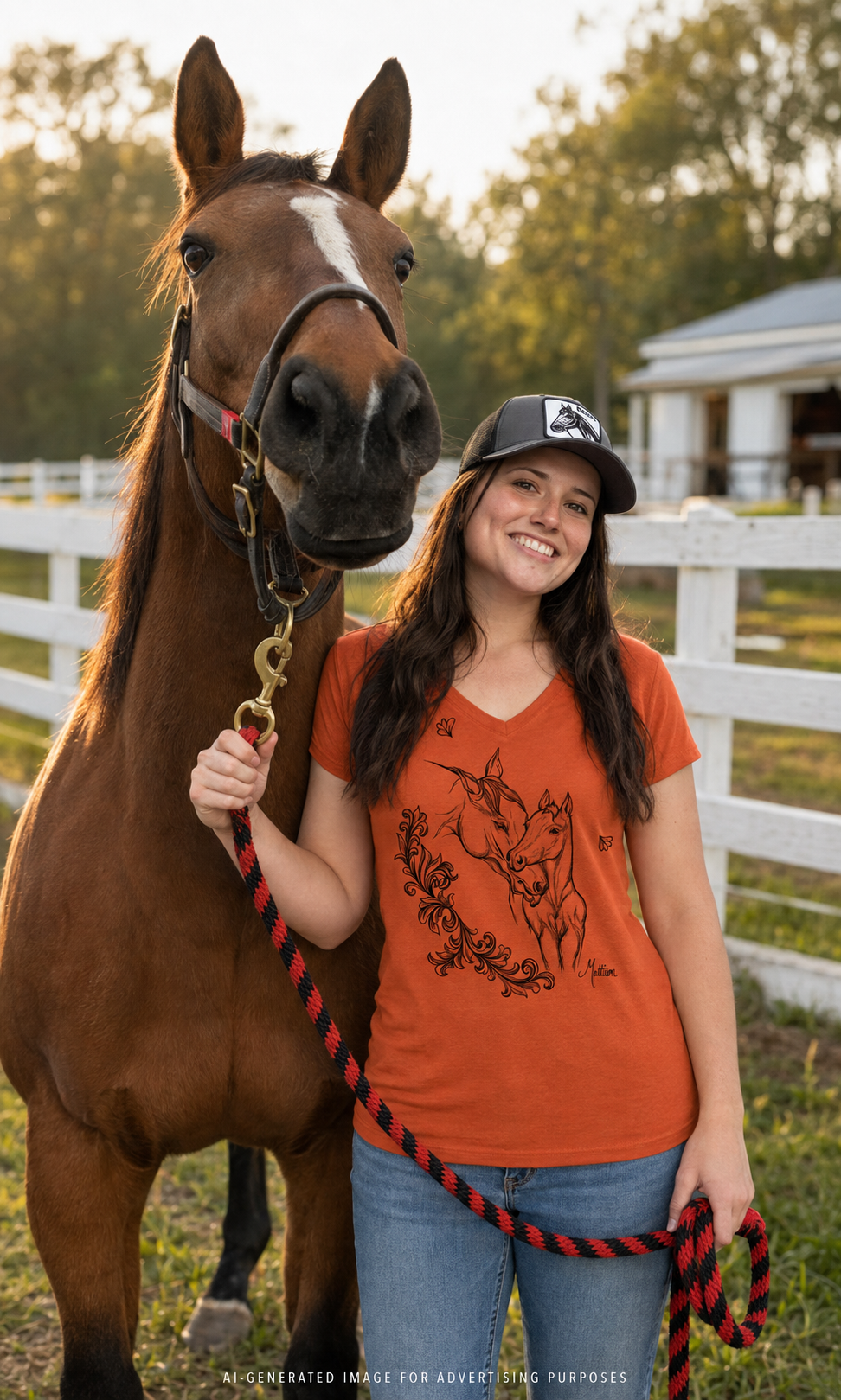Mare and Foal Shirt, Women’s Horse V-Neck Tee, Hand Drawn Equestrian Art, Horse Mom Gift, Backstretch Outfitters Co.