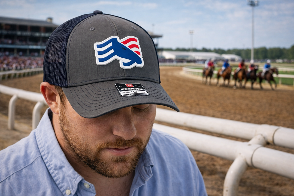 BSCO - Backstretch Outfitters & Co. Traditional 3D Rubber Logo Truckers Snapback Cap