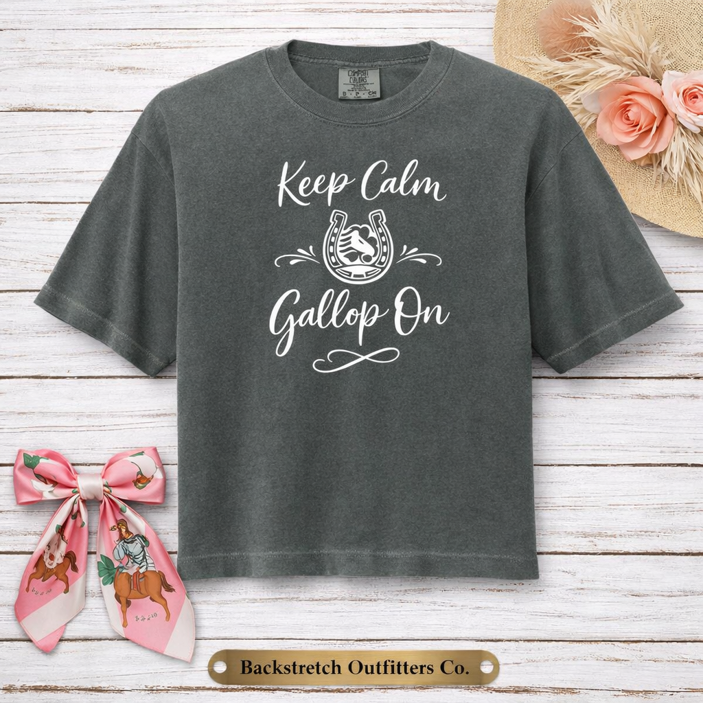 BSCO Keep Calm, Gallop On Comfort Colors Heavyweight Boxy T