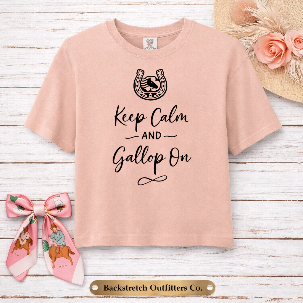 BSCO Keep Calm, Gallop On Comfort Colors Heavyweight Boxt T