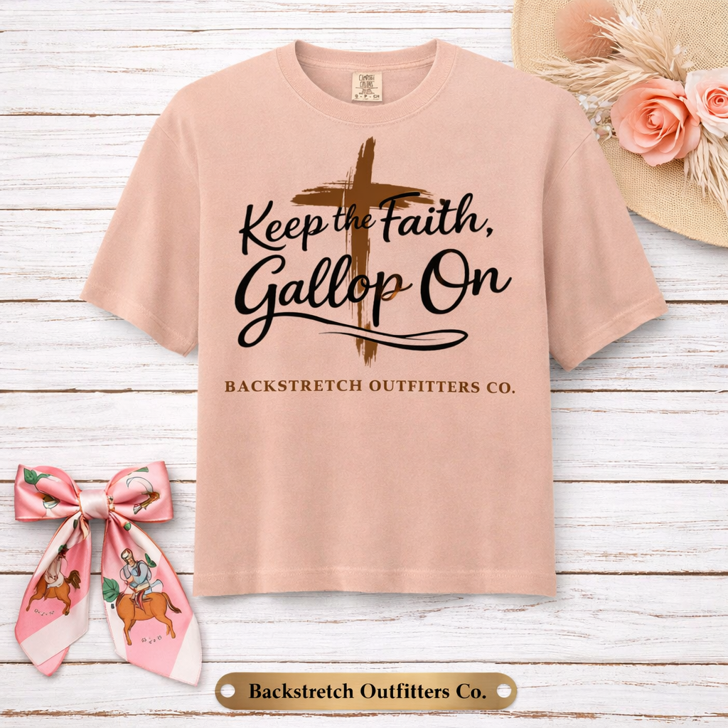 BSCO Keep The Faith, Gallop On Comfort Colors Heavyweight Boxy T