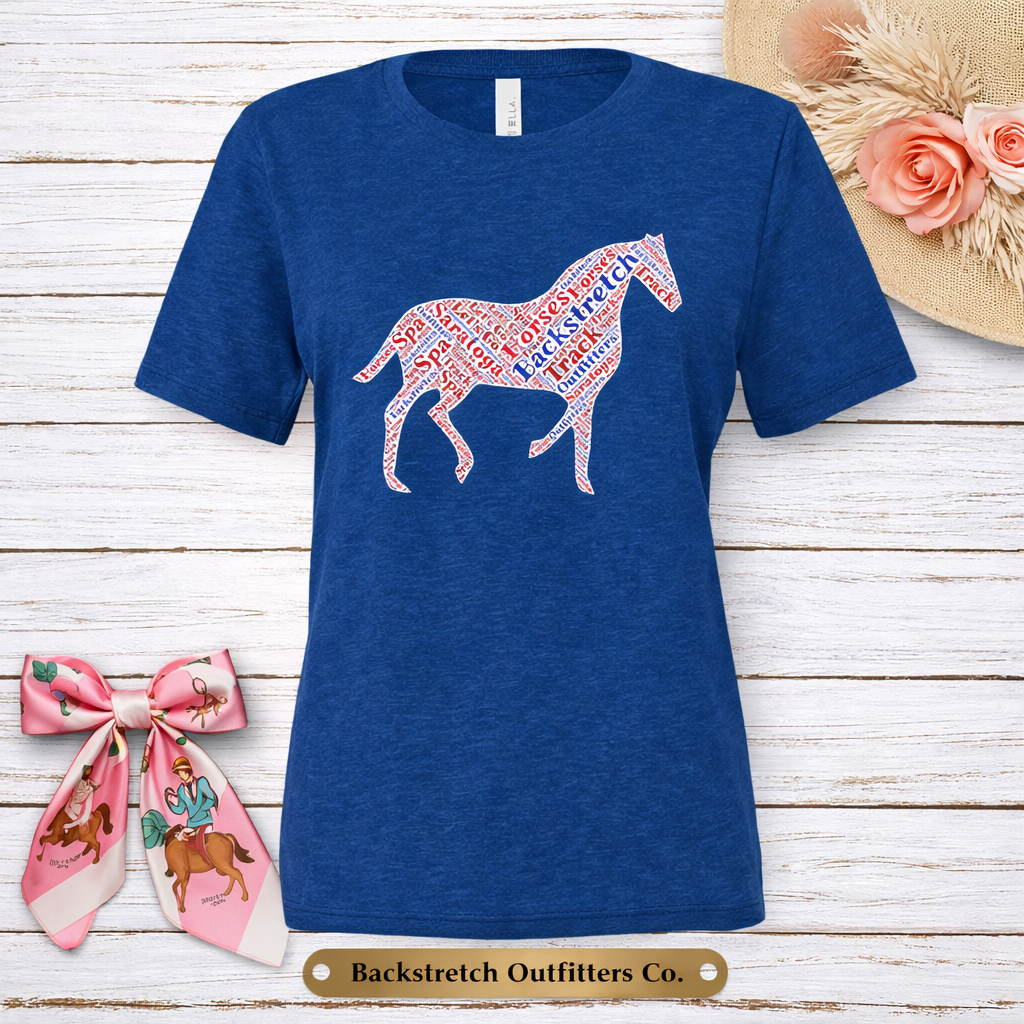 BSCO Horse Word Art Bella Canvas Womens Relaxed Triblend T