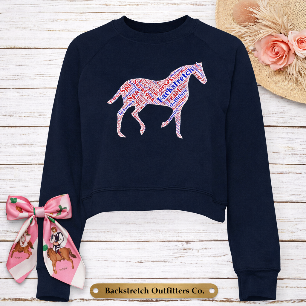 BSCO Horse Word Art Raglan Pullover Fleece