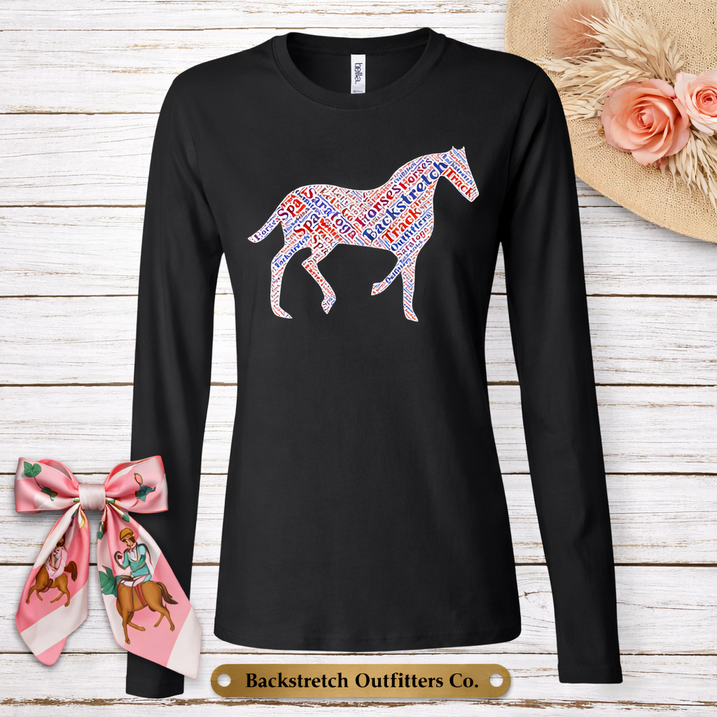 BSCO Horse Word Art Bella Jersey Long Sleeve T