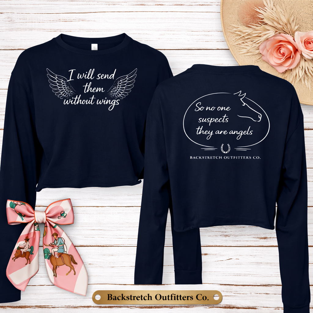 BSCO Send an Angel Cropped Long Sleeve T