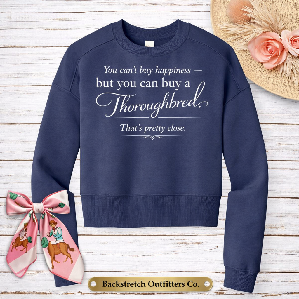 BSCO You Can Buy Happiness District Fleece Crop Crew