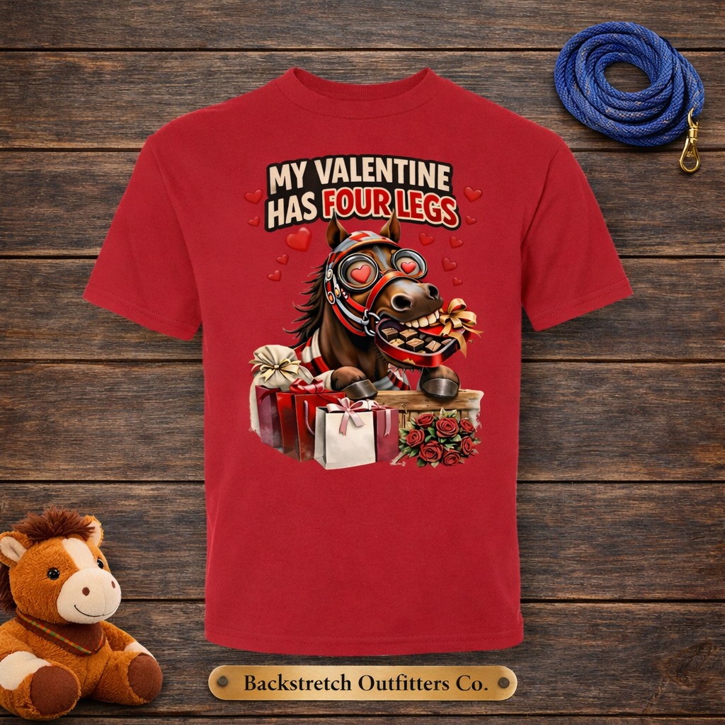 BSCO - My Valentine Has 4 Legs: Hanes Ringspun T-Shirt