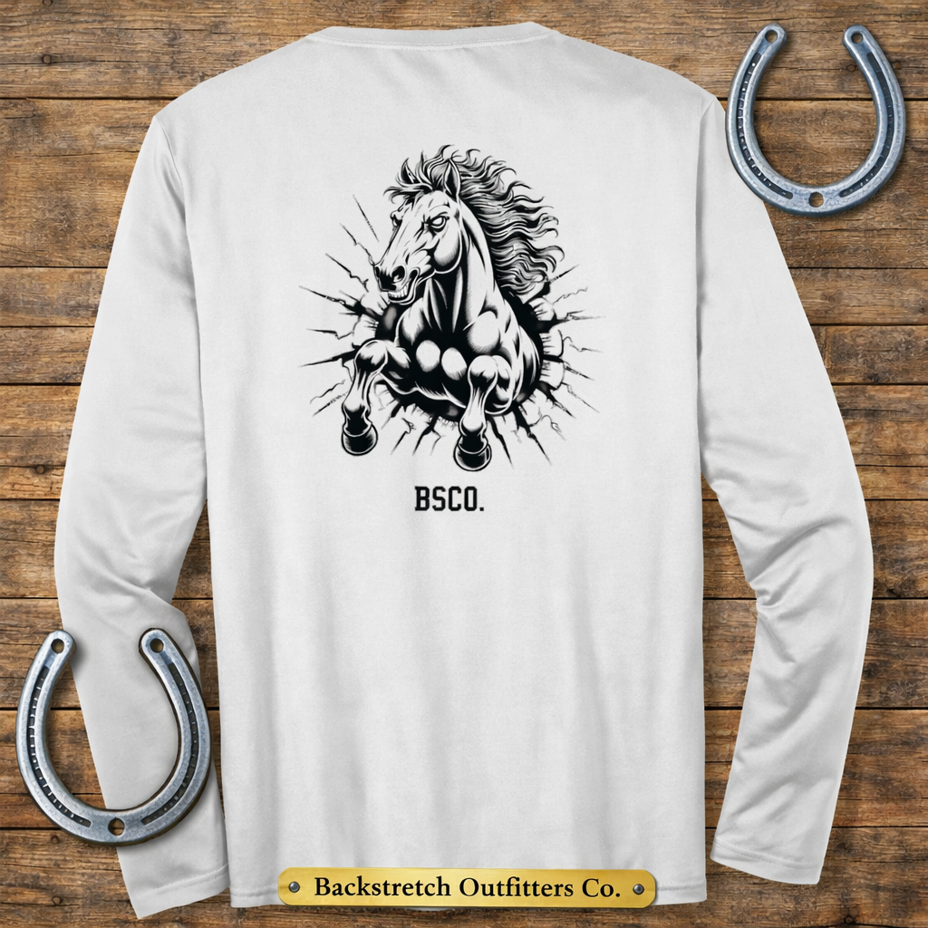 BSCO - Wild Stallion Sport-Tek Long Sleeve Posicharge Tee