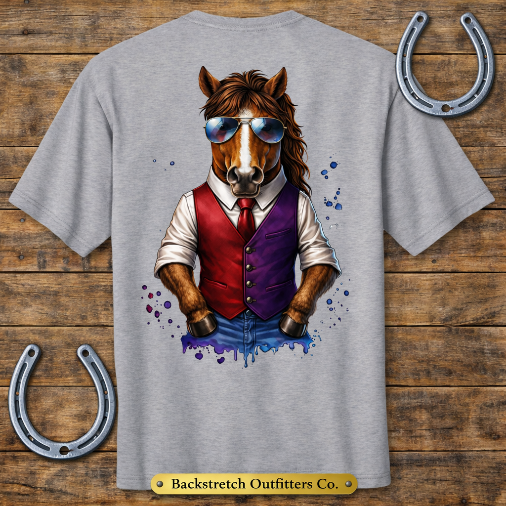 BSCO - Cool Horse in Sunglasses: Bella + Canvas Heavyweight T-Shirt