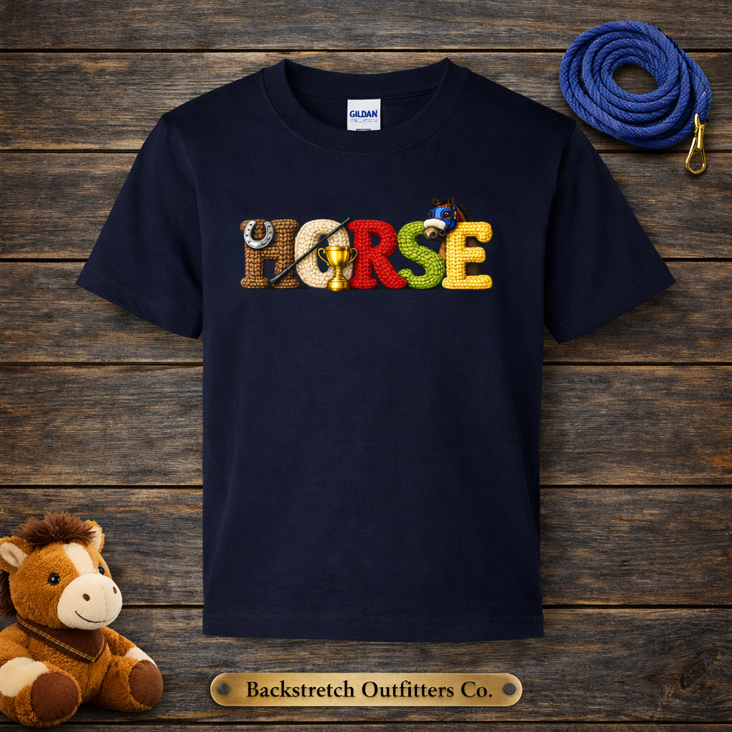 BSCO Patchwork Horse Graphic Gildan Youth Short Sleeved T-Shirt