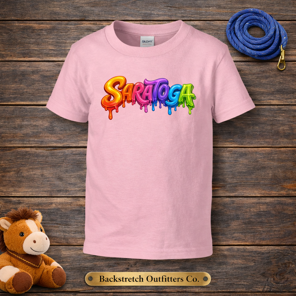 BSCO Rainbow Drip Saratoga Gildan Toddler Heavy T-Shirt