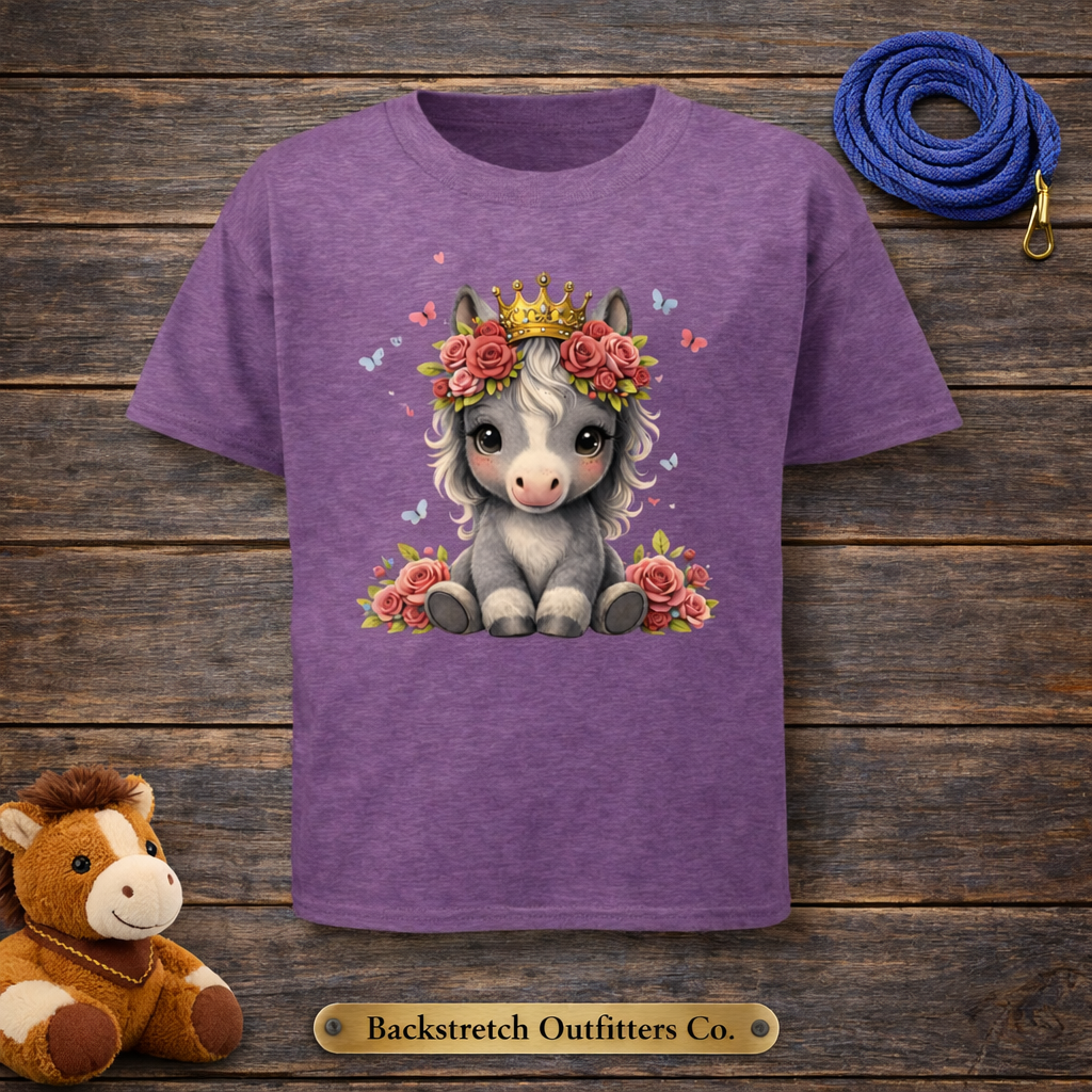 BSCO Gray Crowned Foal Next Level Youth Princess T Shirt