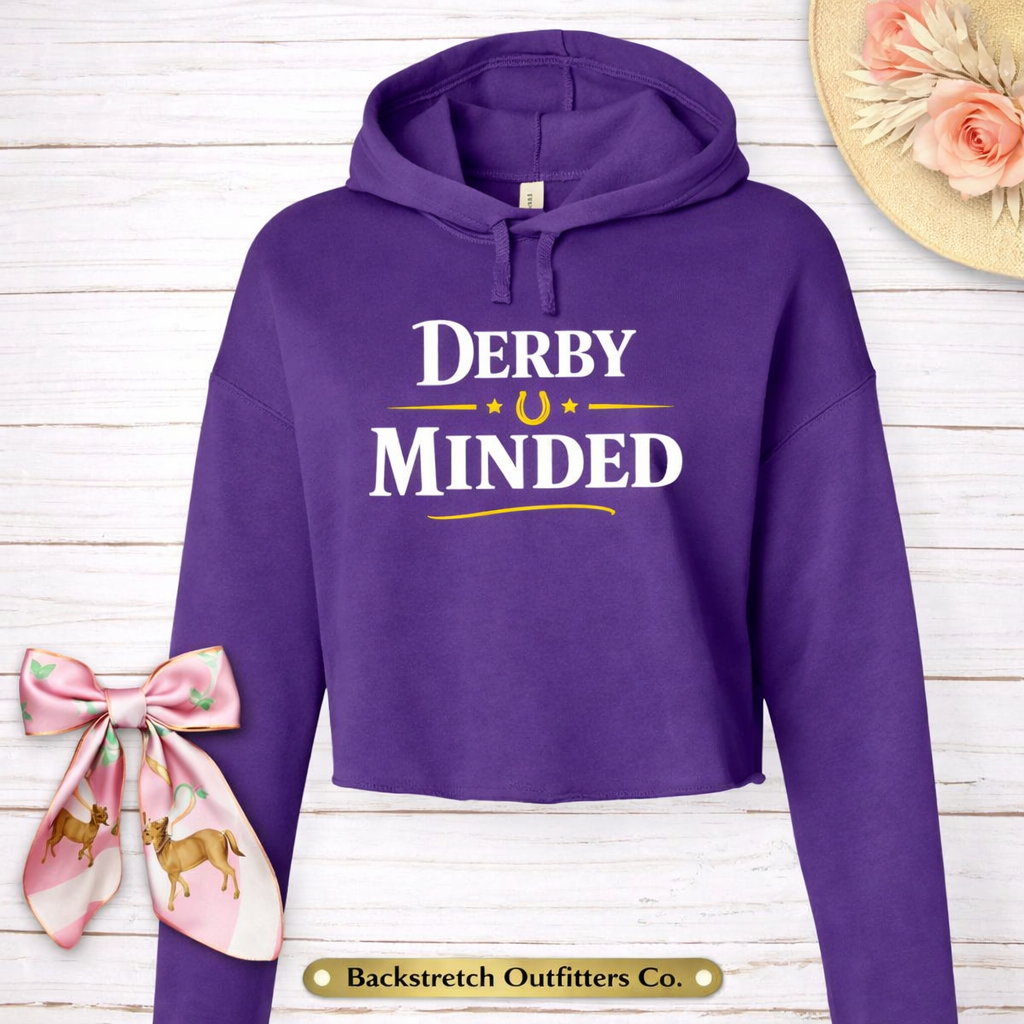 BSCO DERBY MINDED Bella+Canvas Ladies Cropped Hooded Sweatshirt