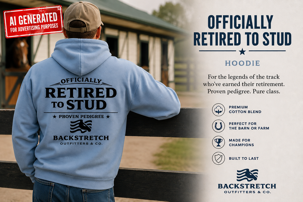 Retired To Stud Hoodie, Funny Retirement Hoodie, Horse Lover Gift, Equestrian Hoodie, Horse Racing Gift, Ranch Life Sweatshirt, Retirement