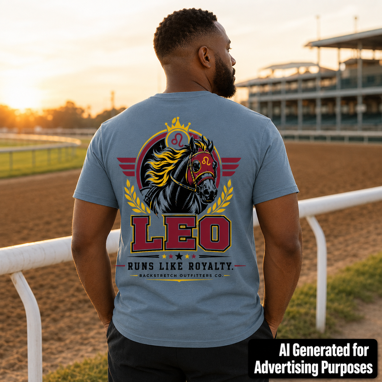 Leo Horse Racing Shirt, Runs Like Royalty Zodiac Graphic Tee, Racehorse Jockey T-Shirt, Astrology Gift for Horse Lovers