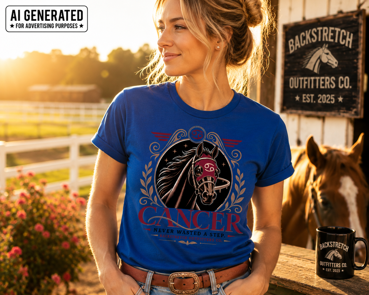 Cancer Zodiac Horse Shirt, Horse Racing Zodiac Tee, Cancer Astrology Gift, Horse Lover Shirt, Equestrian Graphic Tee for Women