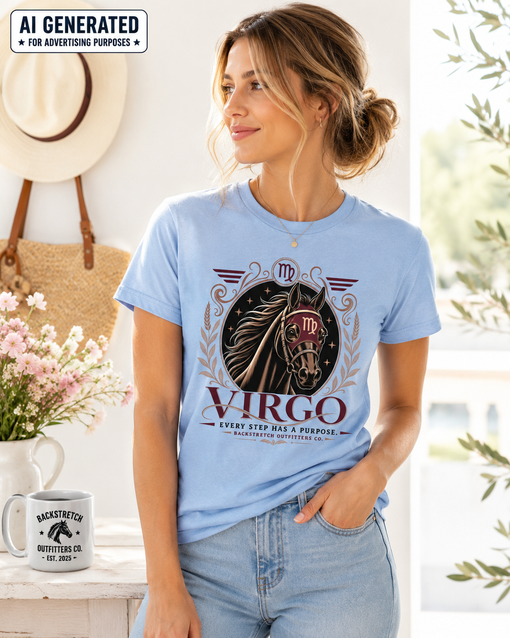 Virgo Zodiac Horse Shirt, Horse Lover Astrology Tee, Virgo Horse Racing Shirt, Equestrian Graphic T-Shirt, Birthday Gift for Women