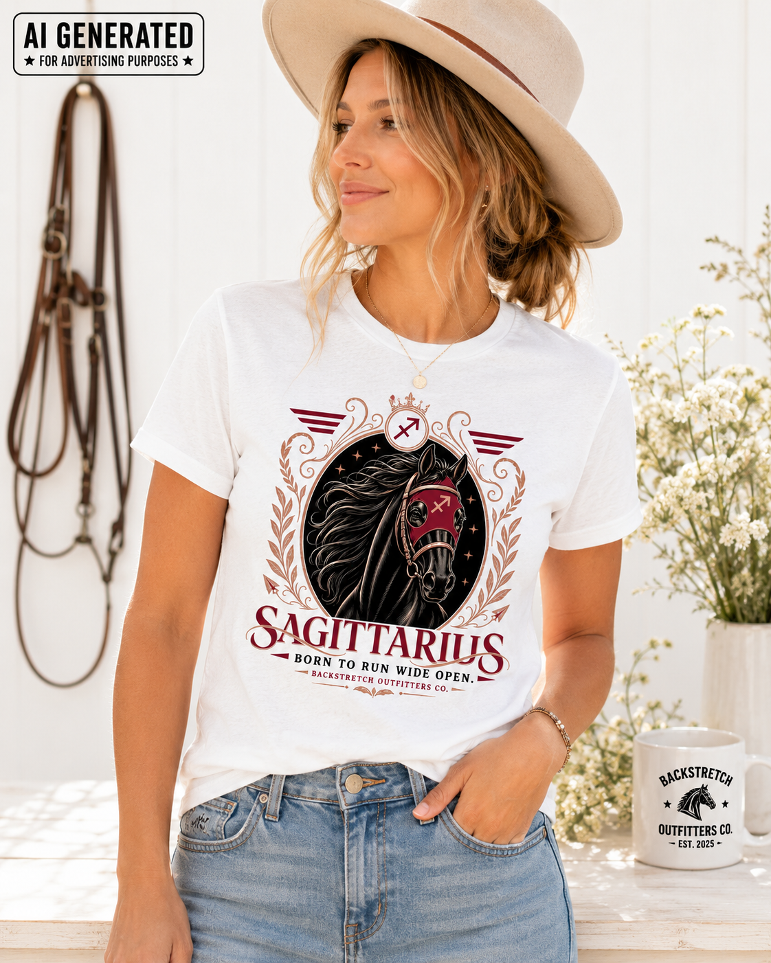 Sagittarius Zodiac Horse Shirt, Horse Lover Astrology Tee, Sagittarius Horse Racing Shirt, Equestrian Graphic T-Shirt, Birthday Gift for Women