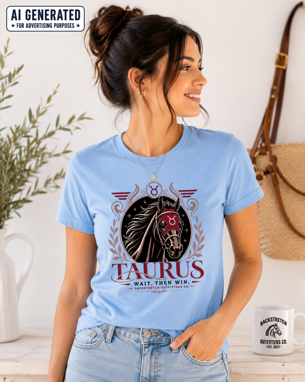 Taurus Zodiac Horse Shirt, Horse Lover Astrology Tee, Taurus Horse Racing Shirt, Equestrian Graphic T-Shirt, Taurus Birthday Gift for Women