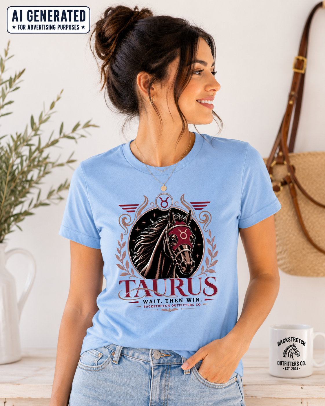 Taurus Zodiac Horse Shirt, Horse Lover Astrology Tee, Taurus Horse Racing Shirt, Equestrian Graphic T-Shirt, Taurus Birthday Gift for Women